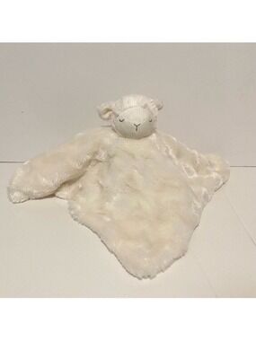 Blankets & Beyond Sheep Lovey White Cream Stuffed Animal Toy 13” Lamb